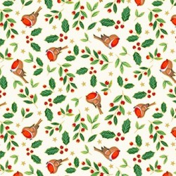 Tissu de Noël Robins