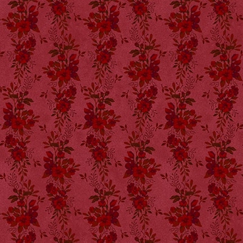 Flossies Flowers Floral Stripes Red