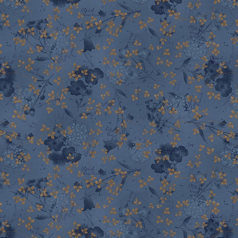 Flossies Flowers Mixed Media Blue