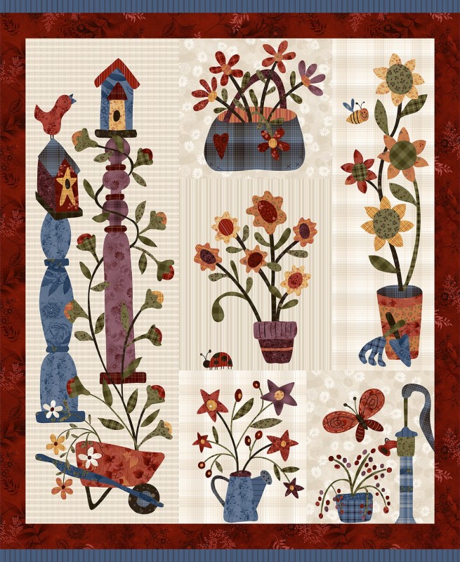 Flossies Flowers Mixed Media Red