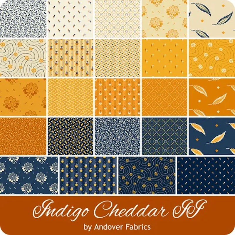Indigo Cheddar Lot de Fats quarter