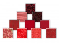 Large gamme de tissus rouge unis, faux unis qu'imprimés pour le patchwork, la couture et autres loisirs créatifs.